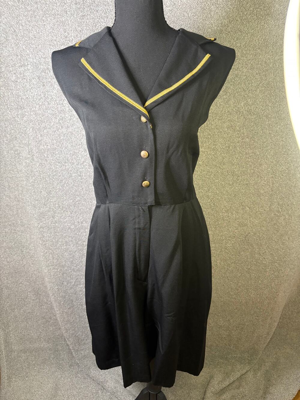 Vintage 80s John Roberts Sailor Culotte Jumpsuit 13/14 USA